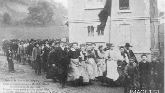 Manifestation de grévistes dans le bassin de Longwy