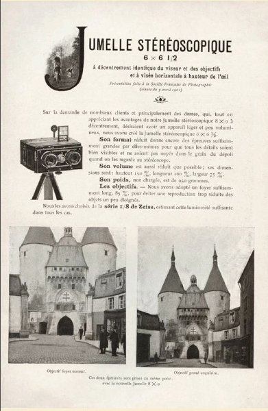publicité jumelle stéréoscopique