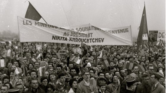 Mars 1960, Khrouchtchev accueilli à Verdun, Claude Bardot, noir et blanc